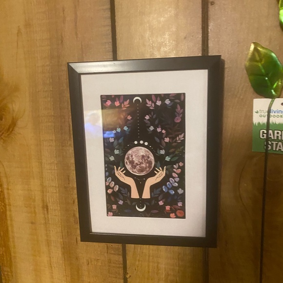 Beautiful matted, wild flower, moon, artist, print, framed. 🌙💐 - Picture 2 of 4